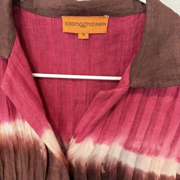 Roberta Freymann Womens Pure Linen Ombre Print Dress Size Small 1636 - Picture 5 of 13